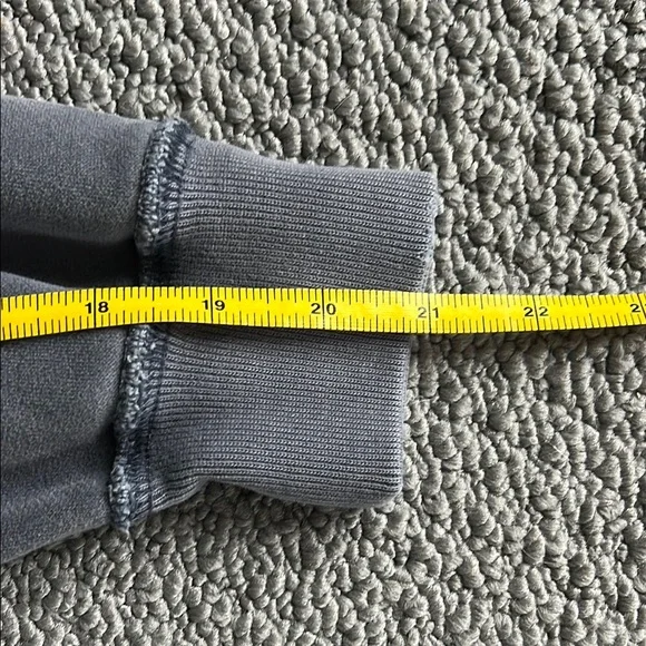 Abercrombie & Fitch Charcoal Hoodie Soft A&F Essentials Gray Large Cropped - Picture 8 of 9